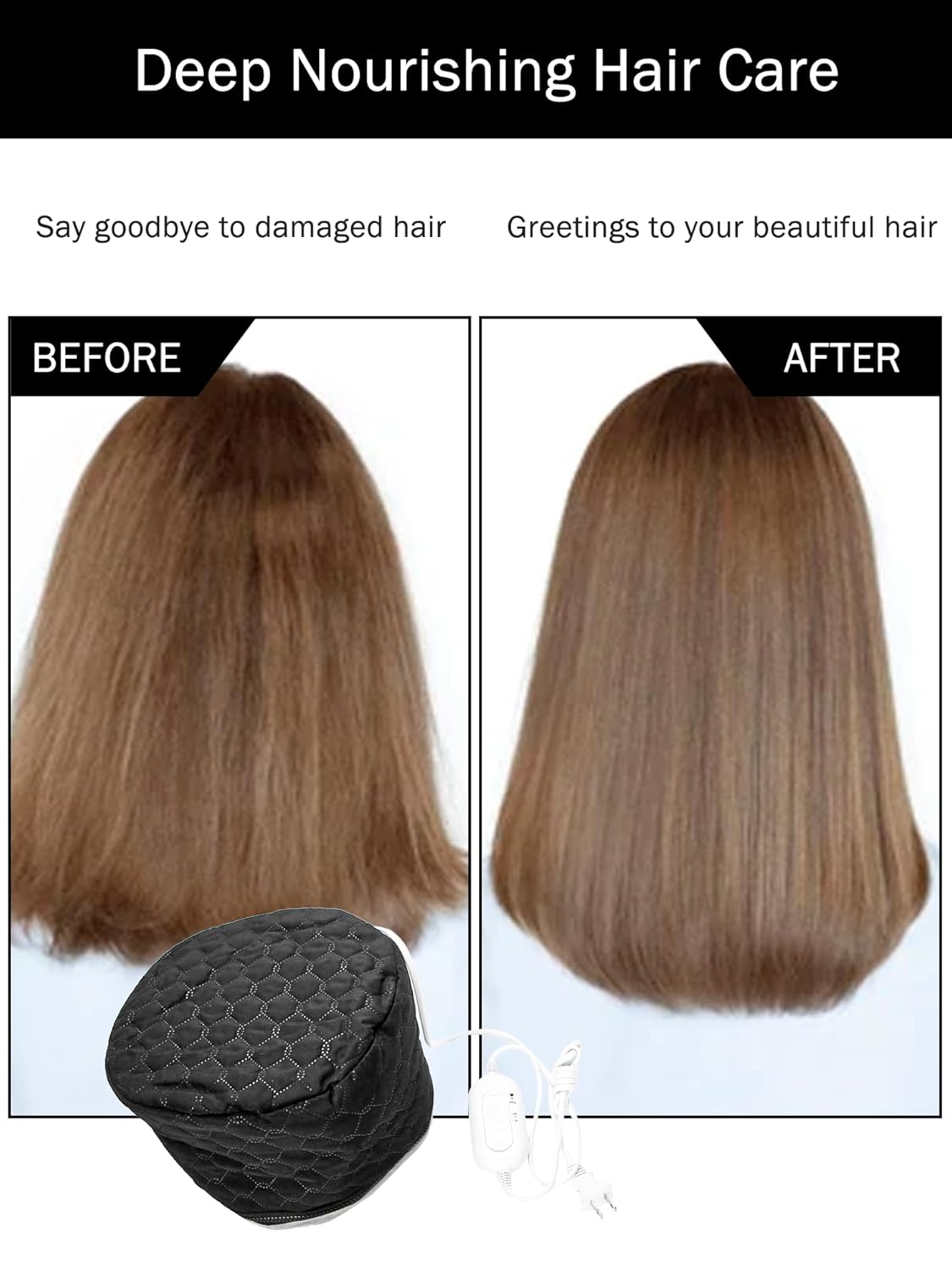 Watris Veiyi Hair Steamer - Deep Conditioning Heat Cap with 2 Temperature Settings | Home Spa Essential