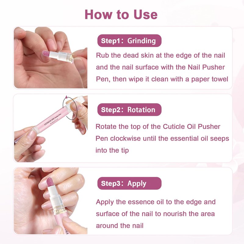 Ceramic Cuticle Pusher & Oil Pen, 1PC Gentle Cuticle Remover for Hangnails & Dry & Damaged Nails, Nail Care Pen for Repair & Nourish Nails
