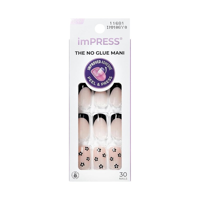 KISS Impress No Glue Mani Press-On Nails - 30 Pcs Easy Apply & Hassle-Free Removal | So Lucky Design