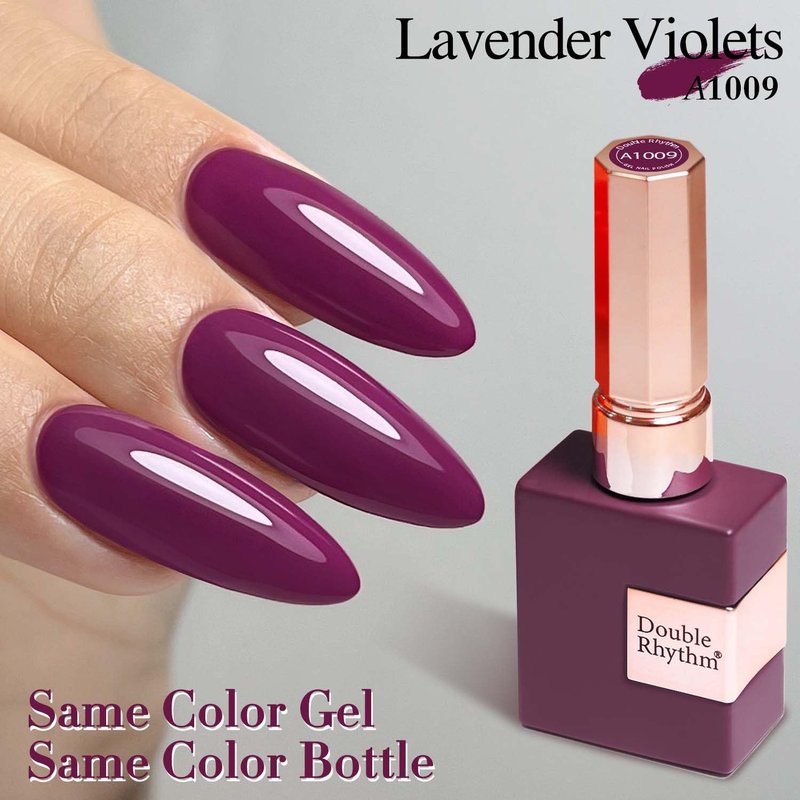 Double Rhythm Gel Polish - Pure Sheer Soak Off Nail Polish for DIY Manicure | 0.5oz (Purple-A1009)