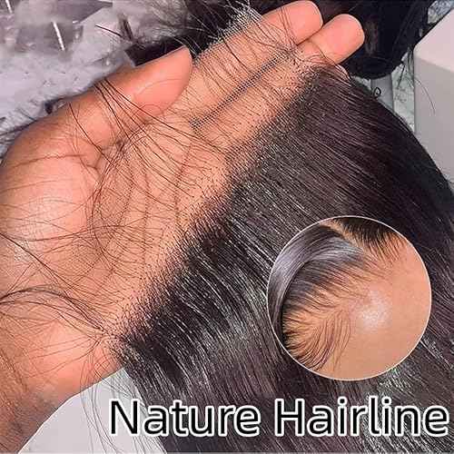 Savasana 5x5 HD Lace Closure Human Hair Straight Pre Plucked with Baby Hair HD Closure for Black Women Skin Like Brazilian Virgin Natural Black 16 Inch