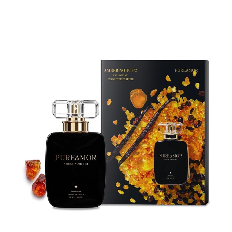 PUREAMOR Pheromone Perfume for Women - Amber Noir Extrait de Parfum Spray | Bold Gourmand Scent with Coffee & Vanilla, 1.0 oz / 30 ml