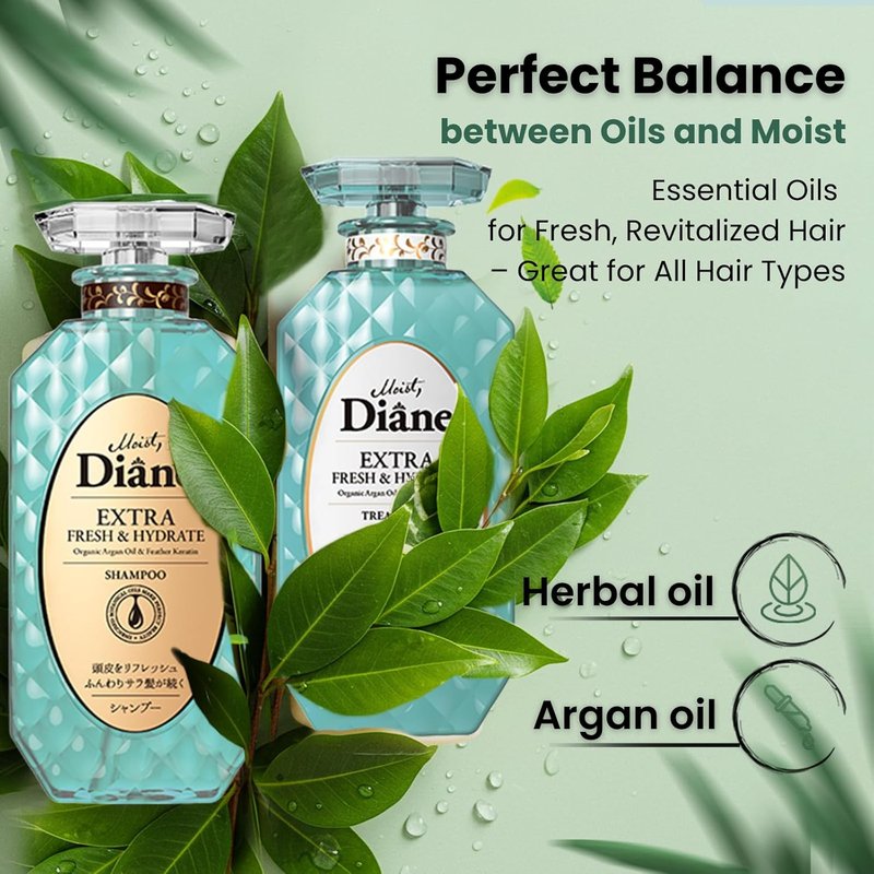Moist Diane Anti-Dandruff Shampoo & Conditioner Set - Hydrating Formula with Keratin & Argan Oil | 30.4 Fl Oz