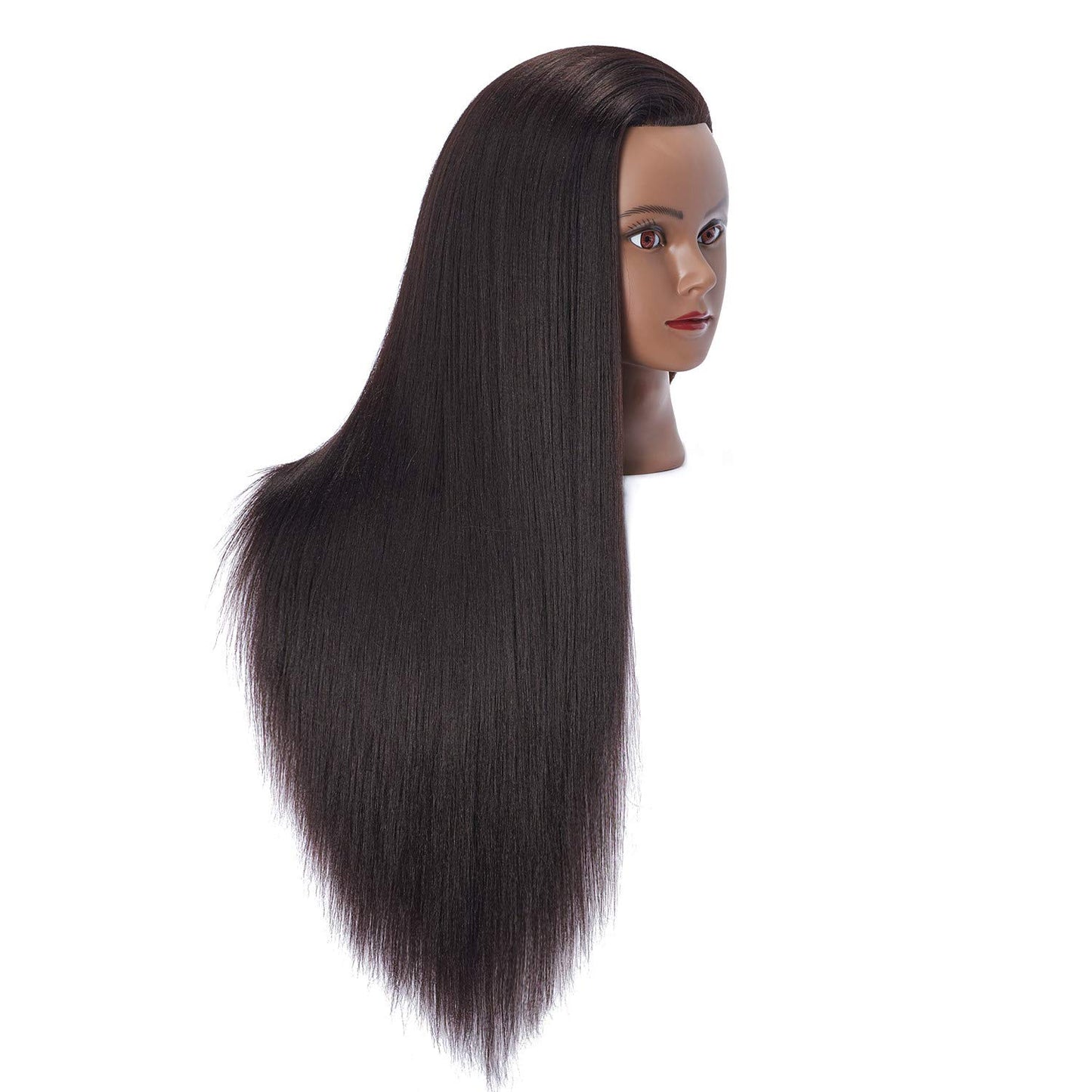 Yaki Synthetic Fiber Hair Styling Mannequin Head - 26-28'' Cosmetology Training Doll with Stand