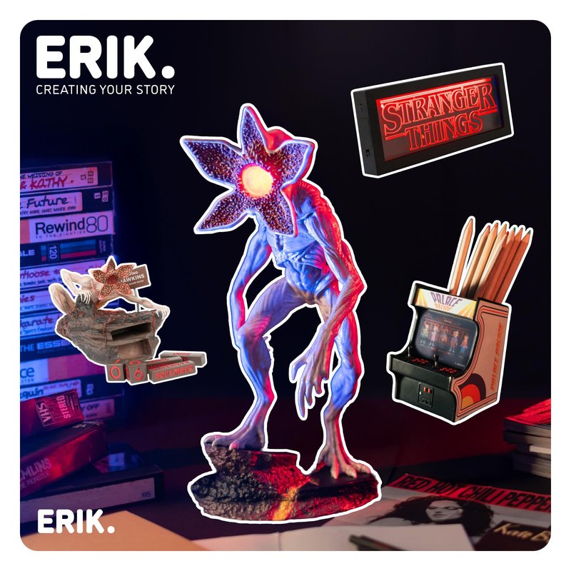 Grupo Erik Stranger Things Light Collector Edition - Stranger Things Merch - Stranger Things Room Decor - Official Netflix Merchandise - Demogorgon Figure - USB and Battery Powered