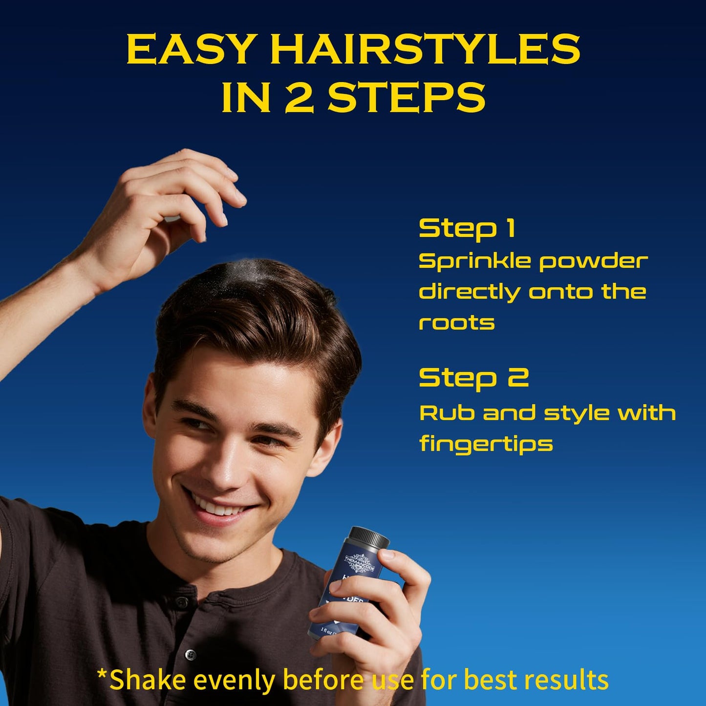 THEMANCODE Texture Powder for Men, Lightweight Hair Styling Powder Adds Volume and Texture for a Natural Look, Best for Short to Medium Hair, Father Day Gifts for Him, 30 g
