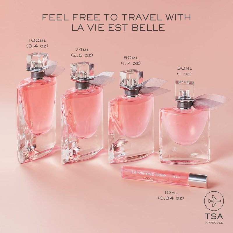 Lancôme La Vie Est Belle Eau de Parfum Set | Long-Lasting Women's Fragrance with Iris, Patchouli & Vanilla - 3.4 Fl Oz & 0.34 Fl Oz