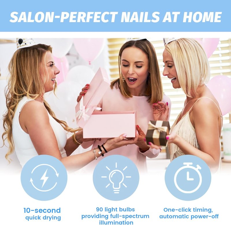 500W Professional UV LED Nail Lamp - Smart Sensor & 4 Timers for Fast Gel Polish Curing | Salon-Grade Nail Dryer