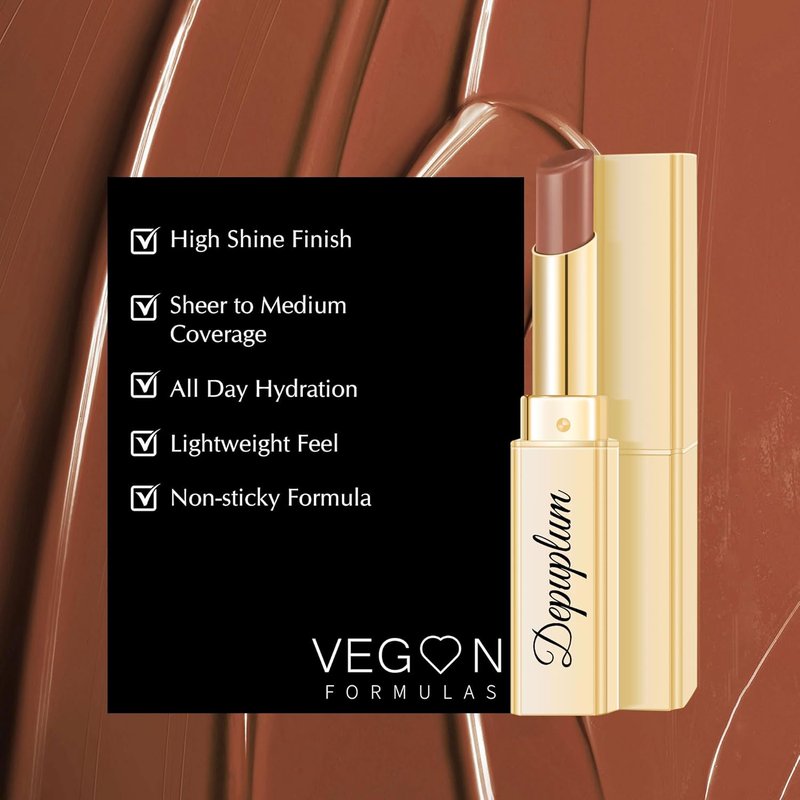 Brown Lipstick for Women - Moisturizing Tinted Lip Balm | Hydrating Glossy Finish for Dry Lips (DM72 Brown)