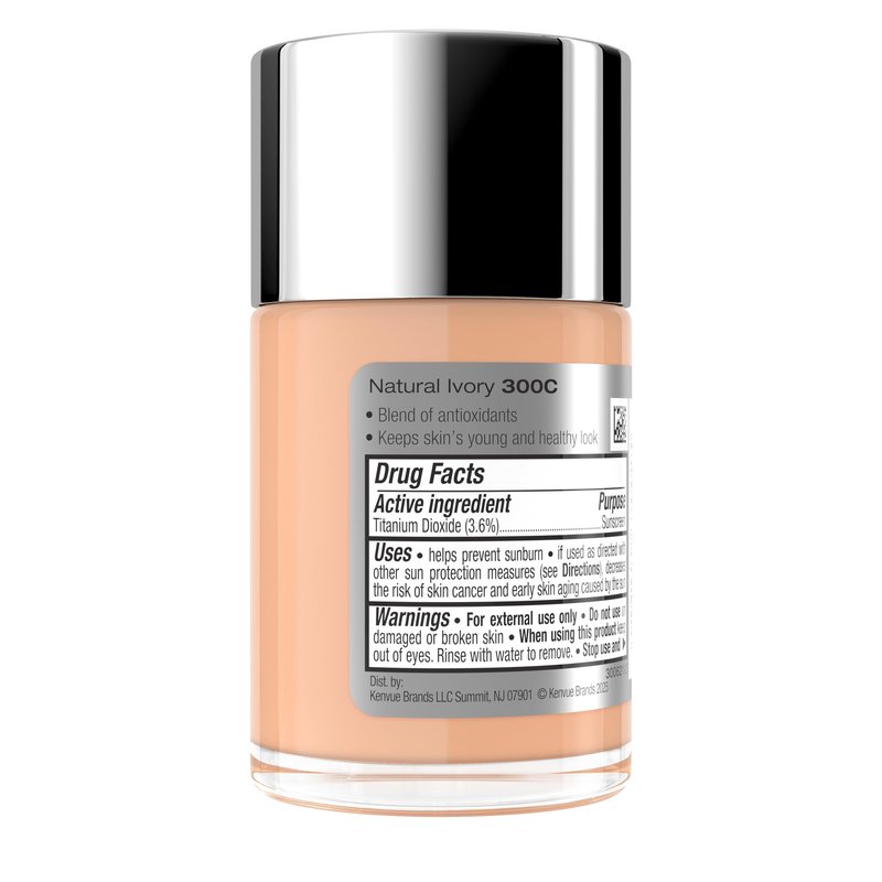 Neutrogena Healthy Skin Liquid Foundation Makeup with Broad Spectrum SPF 20 Sunscreen, Lightweight, Medium Coverage Makeup with Sunscreen and Pro-Vitamin B5, Natural Ivory 20, 1 fl. oz