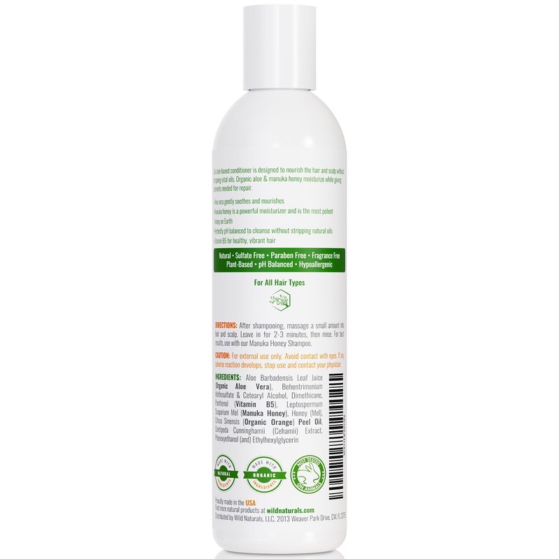 Natural Hydrating Conditioner for Dry & Itchy Scalp - Sulfate Free Dandruff Moisturizing Conditioner with Aloe Vera & Manuka Honey - for Oily Hair & Curly hair - Help Hair Growth with Coconut Oil