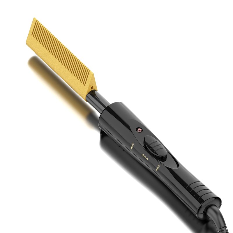 Electric Hot Comb for Wigs - 450°F Dual Voltage Ceramic Straightening Comb | Fast Heating for Black Hair & Lace Front Wigs