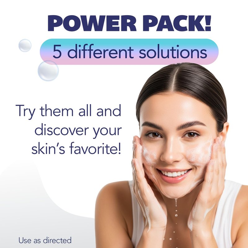 Asepxia Soap Face Wash Variety Pack – 4 Facial Bars for Acne Treatment, and 1 Facial Bar For Brighteness & Softness | Oil Removal, Blackhead Care in a Complete Skin Routine | 4 oz Each | 5-Pack