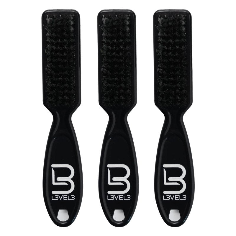 Level 3 Fade Brush Set - Barber Brush Kit for Fades and Lineups - Essential Barber Tool - 3 Pc