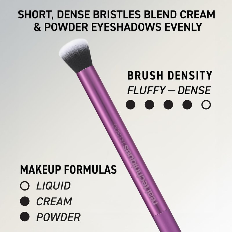 Real Techniques Makeup Brush Set - 6 Essential Brushes & Sponges for Foundation, Blush, Contour | Travel-Friendly, Vegan