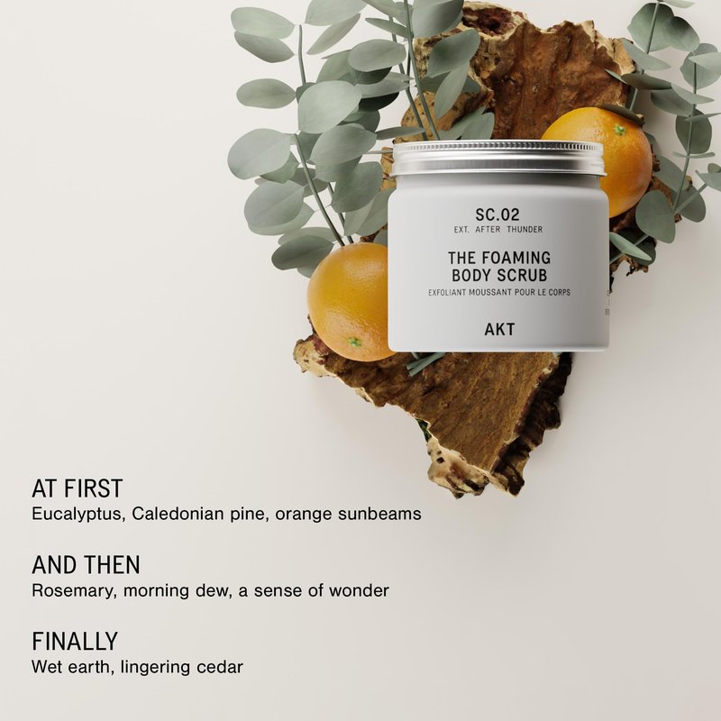 AKT The Foaming Body Scrub 8.4 Fl Oz, Skin Exfoliator, Body Scrub with Rice & Sugar, Papaya & Nourishing Oils, Natural Exfoliating Sugar Scrub with Vitamin E, Dead Skin Remover for Body