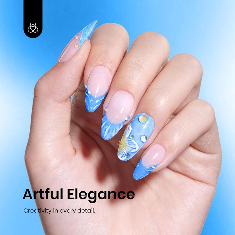 Light Blue Gel Nail Polish - Soak Off UV/LED Formula for DIY Home Manicure | 15ml Coastal Holiday Bliss