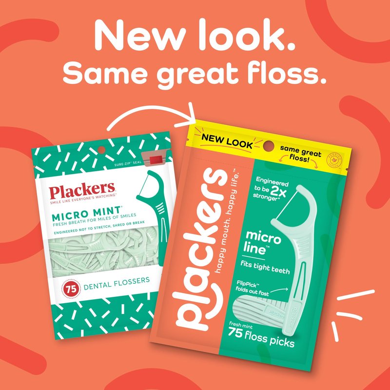 Plackers Micro Line Dental Floss Picks, Fold-Out FlipPick, Tuffloss, Mint, 36 Count