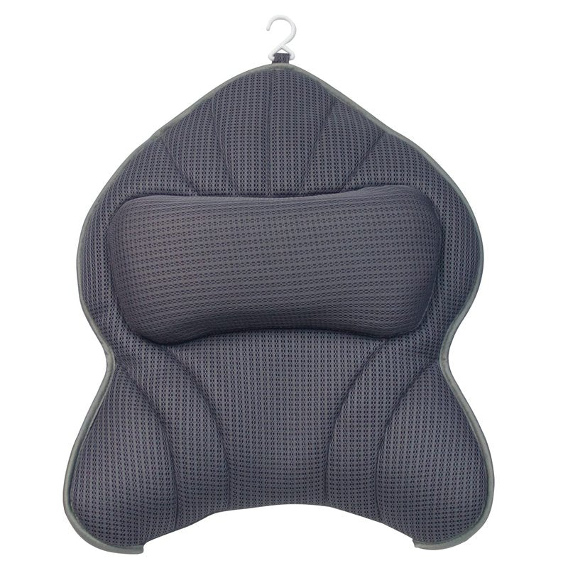 Poemland Extra Thick Large Bath Pillow with Neck,Back,Head Support for Bathtub, Spa, Soaking Gray(21''x17'')