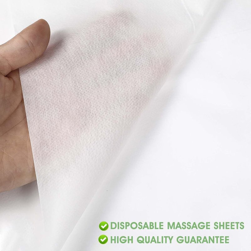 Skiennix Disposable Massage Bed Covers - 100 Pack White Non-Woven Fabric Sheets | Waterproof & Breathable