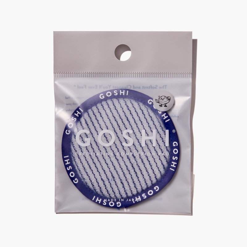 GOSHI Exfoliating Complexion Pads - Gentle Exfoliating Face Pads for Pores, Makeup Removal & Sensitive Skin - Reusable, Rapid-Drying Dual-Texture - Authentic Craftsmanship from Gunma, Japan - Blue