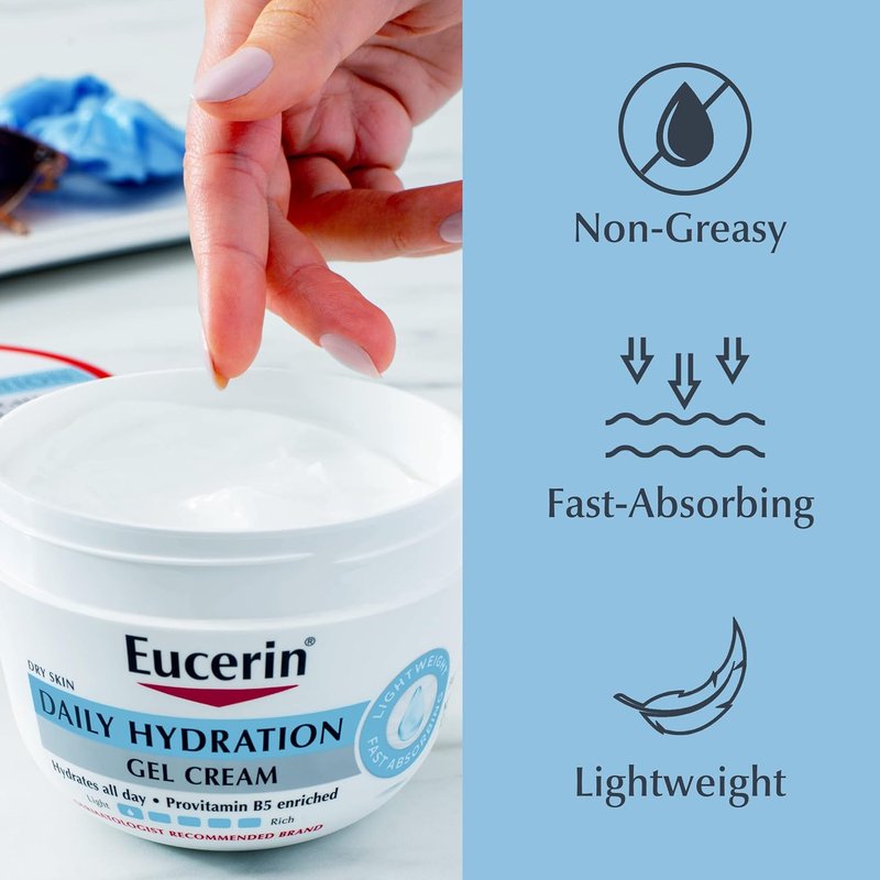 Eucerin Daily Hydration Gel Cream - Fragrance-Free Moisturizer for Dry Skin | 12 Oz Jar