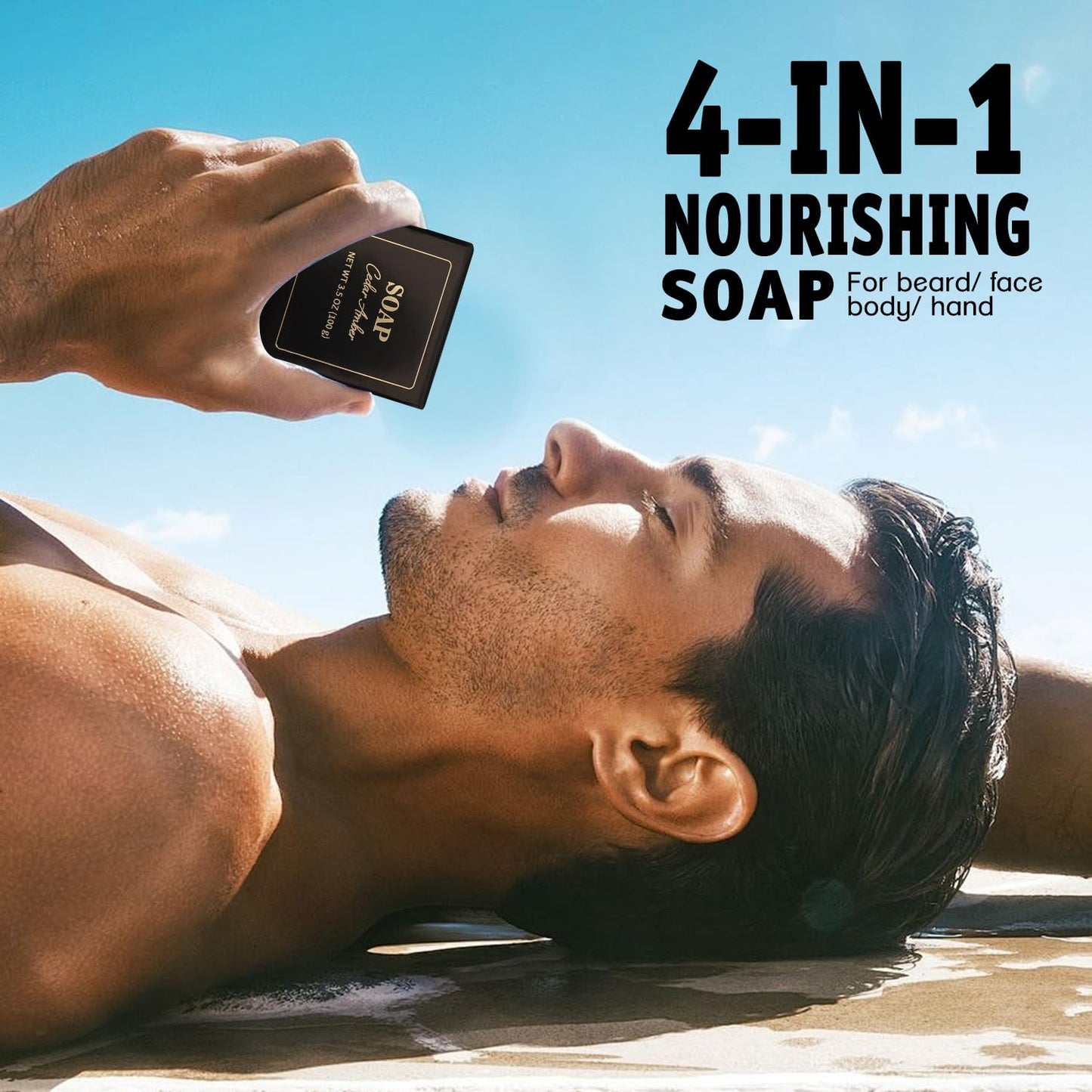 BODY & EARTH Gifts for Men, Personal Care Set for Men, Cedar & Sandal mens gifts with Shampoo, Shower Gel, Soap, keychain, Fathers Day Christmas Birthday Gifts for Him