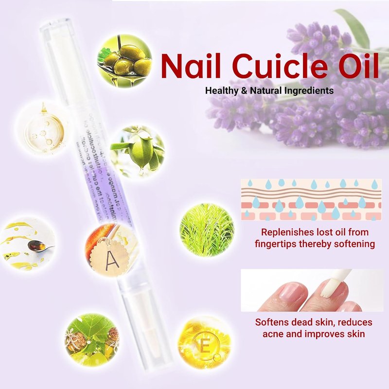 GRUNIL Cuticle Oil Pen - 15 PCS Nail Growth Treatment & Strengthener | Home Nail Care Kit