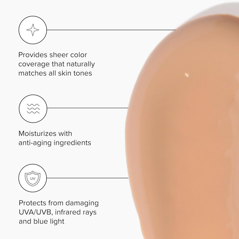 DRMTLGY Anti-Aging Tinted Moisturizer - SPF 46 Universal Tint | All-In-One Dewy Face Sunscreen, 1.7 oz (2 Pack)