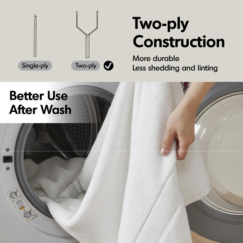 Madison Park 800GSM Bathroom Towel Set of 8 100% Cotton Bath Towel Set for Bathroom Luxurious Highly Absorbent 2 Bath Towels 2 Hand Towels 4 Washcloths Quick Dry Spa Quality Natural