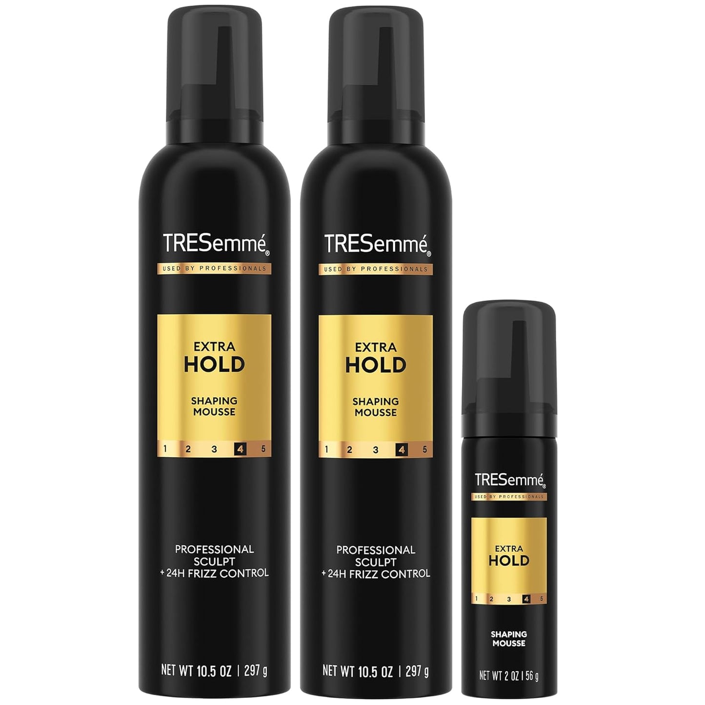 TRESemmé Extra Hold Shaping Mousse 2-Pack | Moisturizing Hair Mousse with Travel-Size Bottle – 24H Frizz Control