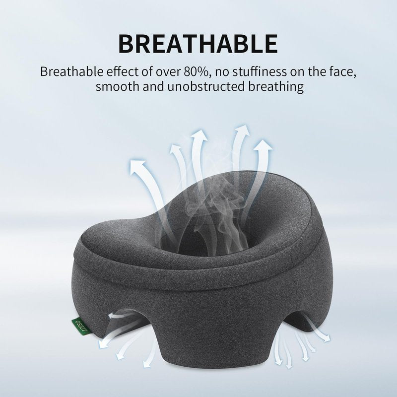 OSZZT Prone Massage Pillow for Facial Support，Prone Pillow for Eye Surgery，Detachable Cover，Facial Ventilation Hole Design (Dark Grey)