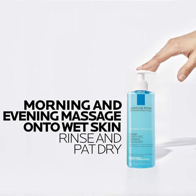 La Roche-Posay Toleriane Foaming Facial Cleanser - Oil-Free Face Wash with Niacinamide & Ceramides for Sensitive Skin | Pore Cleanser