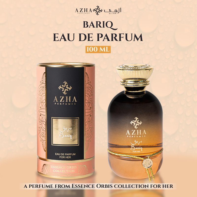 Azha Perfumes Essence Orbis Bariq Eau de Parfum for Women, 3.4 Fl Oz / 100 mL, Long Lasting Arabian Perfume Spray, Citrus Gourmand Vanilla Fragrance with Tangerine, Orange, Lemon, Luxury Scent
