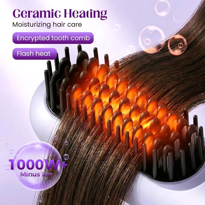 Portable Straightener Brush for Short Hair, 2026 Upgraded Cordless Straightening Brush with 30s Fast Heat, 3 Temperature Setting, Ionic Ceramic Care, USB-C Rechargeable for Frizz Free Styling (Purple)