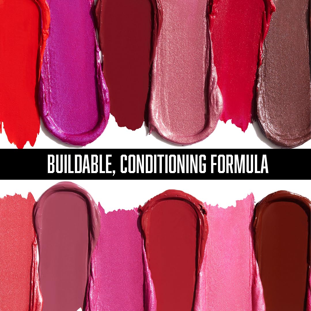 wet n wild Silk Finish Lipstick, Hydrating Rich Buildable Lip Color, Formulated with Vitamins A,E, & Macadamia for Ultimate Hydration, Cruelty-Free & Vegan - Dark Wine