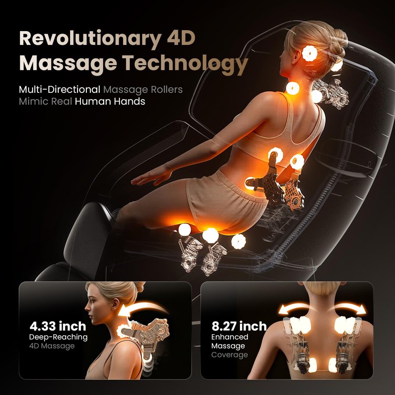 BOB AND BRAD Father's Day Dad Gift iMaster Pro 4D Full Body Massage Chair, Co-Developed with Physical Therapists, 166° Zero Gravity SL-Track Recliner, Voice Control, Heat, Deep Tissue&Auto-Extend Calf