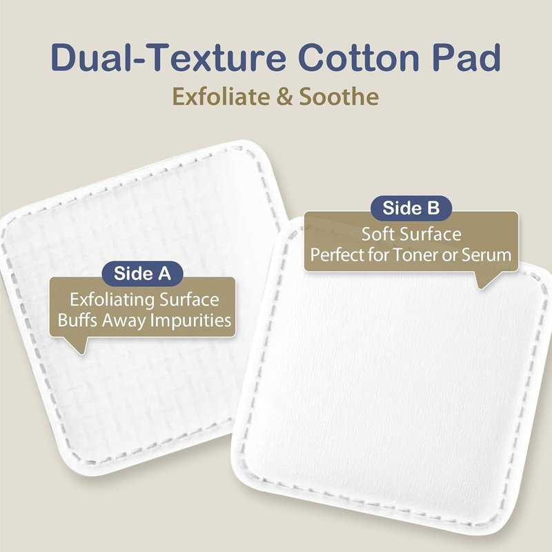 Large Cotton Pads for Face - Soft Lint-Free Cleansing Rounds | 3x3 Inch, 60 Count