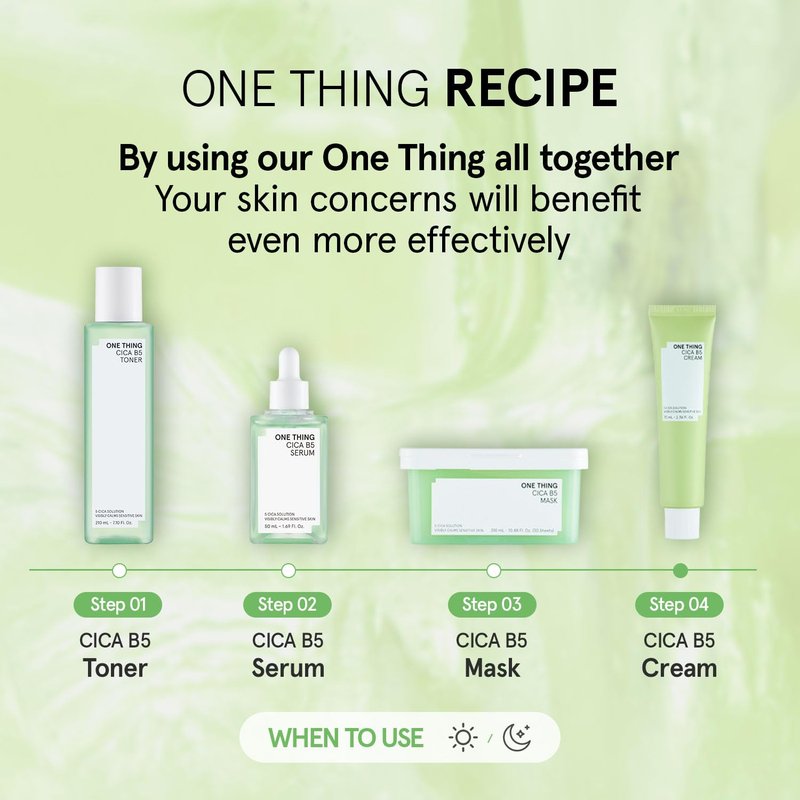 ONE THING CICA B5 Moisturizing Cream 2.36 fl.oz / 70ml | Korean Skincare, Ultimate Hydration and Barrier Strengthening for Sensitive Skin, Non-Greasy, Redness Relief
