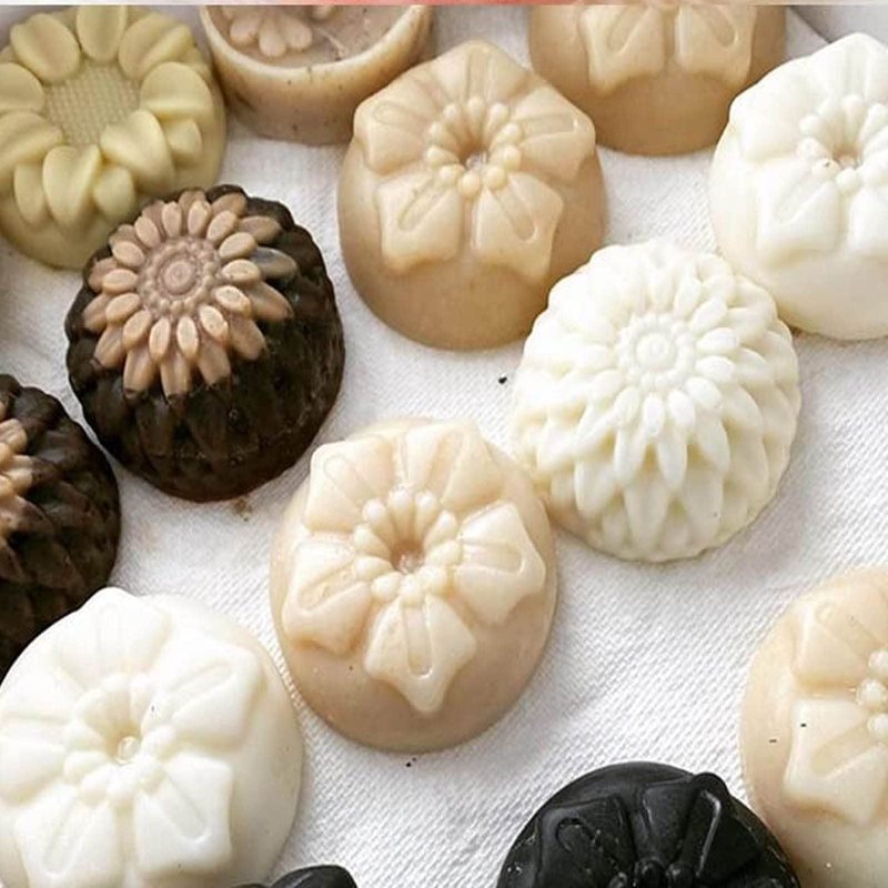 PSKJATIN Soap Molds Silicone Shapes-3PCS 6 Cavities Flower Soap Mold,Silicone Molds for Soap Bath Bombs Shower Steamer Lotion Bars