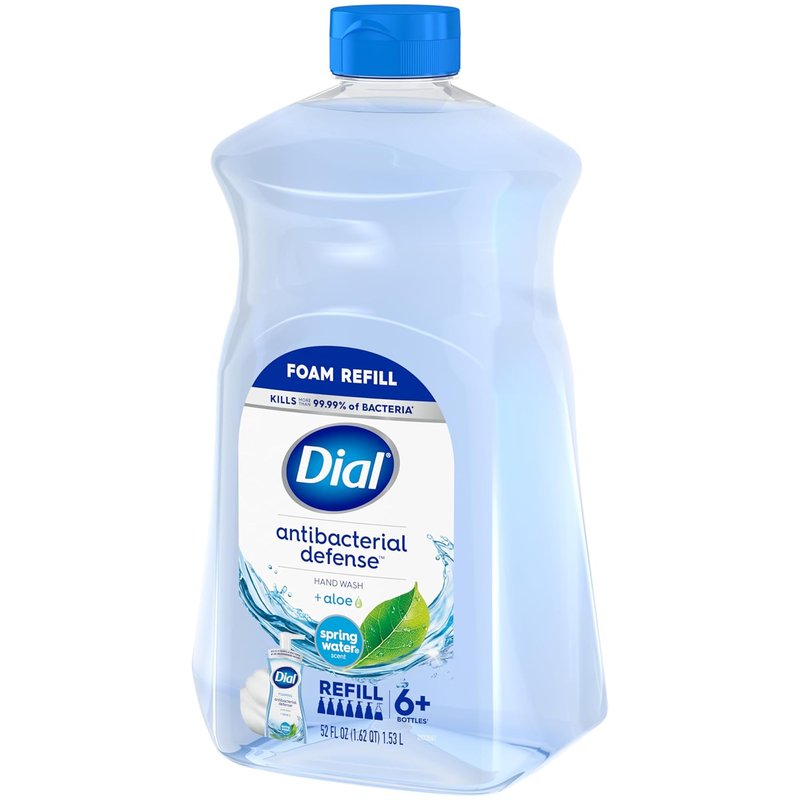 Dial Antibacterial Foaming Hand Soap - Aloe & Spring Water Scent, 52 Fl Oz Refill (Pack of 2)