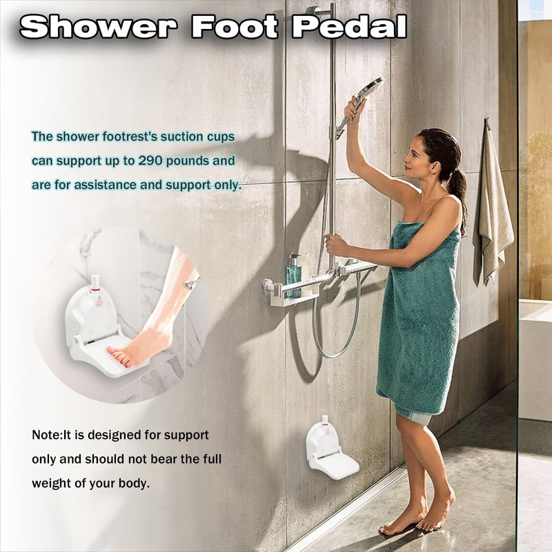 Shower Foot Rest for Shaving Legs,Shaving Stool with Vacuum Suction Cup,Foldable Reusable Shower Step for Shaving Legs,Shaving Step for Inside Shower