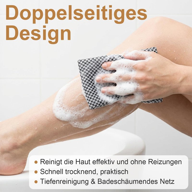 Exfoliating Shower Towel, 2-in-1 Exfoliating Towel, Premium Scrub Wash Cloth for Body Face, Body Scrubber with 2 Sides - Deep Cleansing for All Skin Types(Blue)