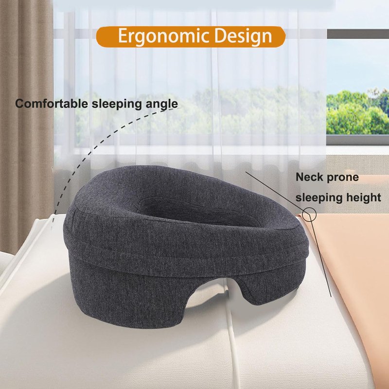 Fcare Face Down Pillows Massage After Surgery Post Eye Surgery, Pillow for Bed Headrest Prone Down Sleeping，Face Cradle，BBL Pillow Recovery & Removable Cover Grey