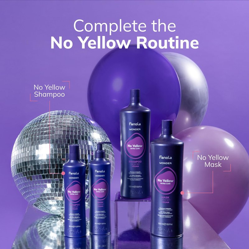 Fanola Wonder No Yellow Purple Shampoo - Color Depositing Formula for Blondes & Grey Hair - 3.38 Fl Oz