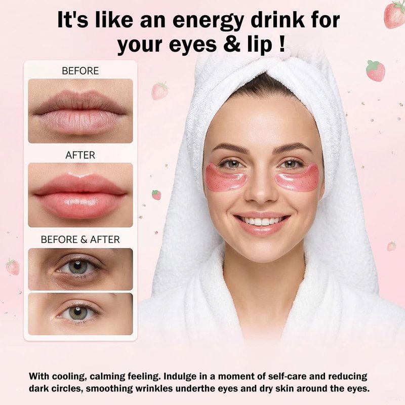 30 Pairs Eye Masks & Lip Masks, Under Eye Patches for Puffy Eyes, Lip Gloss Bulk, Bulk Gifts for Women, Girl Stuff, Bachelorette Party Favors, Lip Mask Patches, Bridesmaid Gifts, Reducing Fine Lines