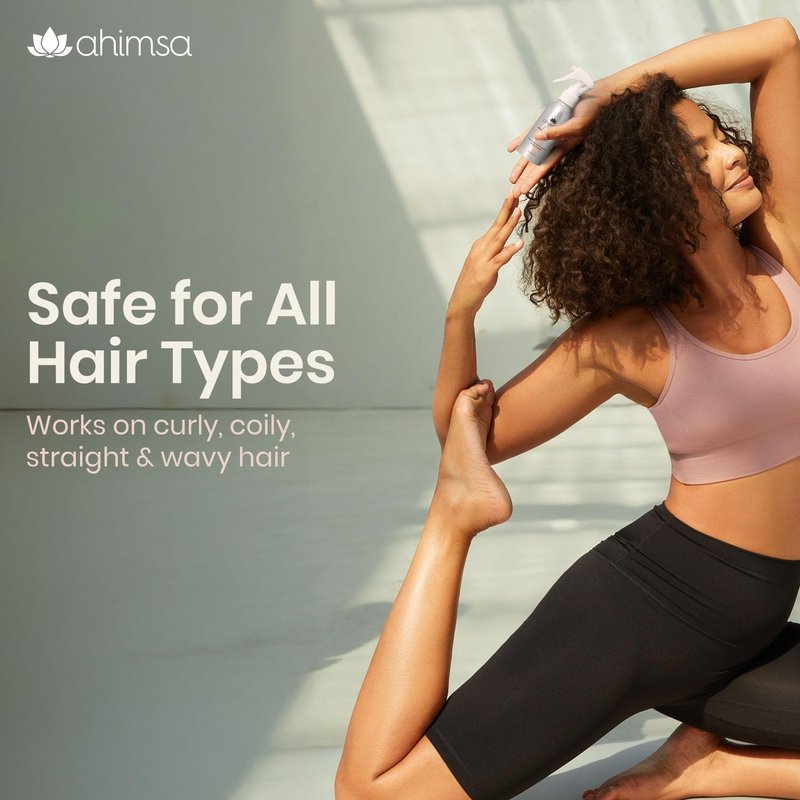 Ahimsa Non-Aerosol Dry Shampoo Mist - Jasmine Scent | 4oz, No White Residue, Vegan Formula for Post-Workout Refresh