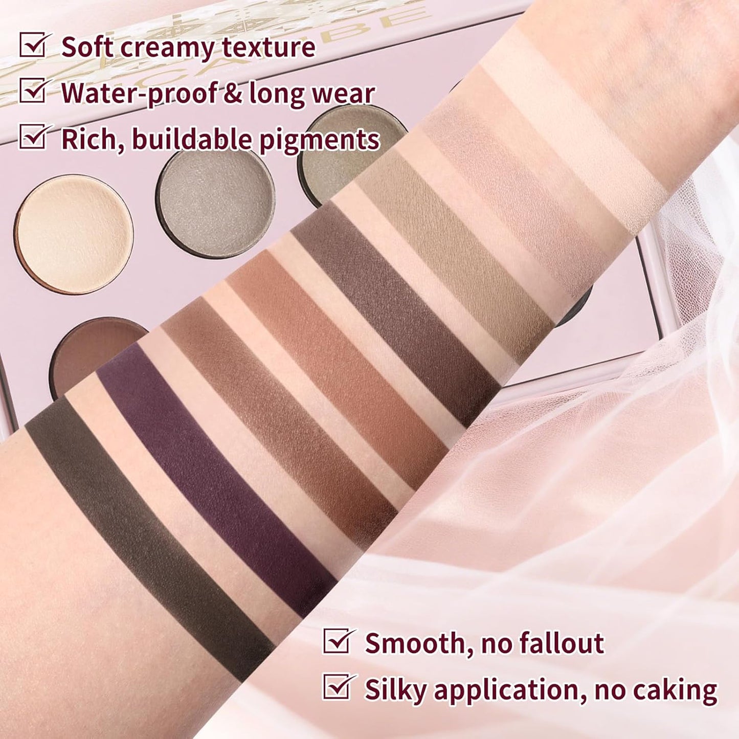 UCANBE Baked Matte Eyeshadow Palette - High Pigment, Soft Blendable, Long-Lasting | 01 All Matte