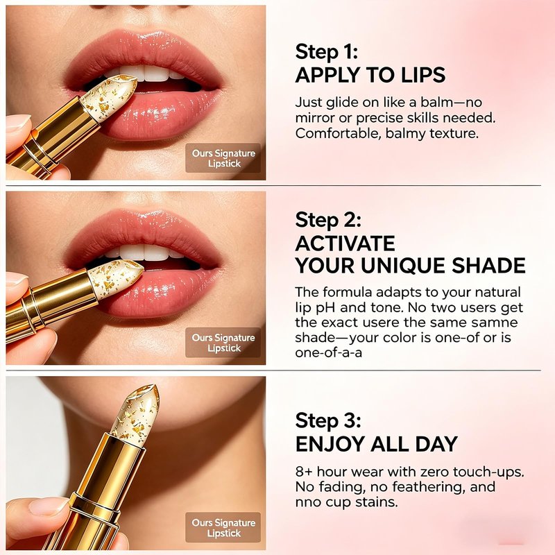 Arellia Signature Lipstick,Arellia Skin-Adaptive Lipstick for Older Women,PH Adjusting Lipsticks for Color Changing,Transferproof Clear Lip Gloss, Long Lasting Moisturizing Tinted Lip Balm (1pc)