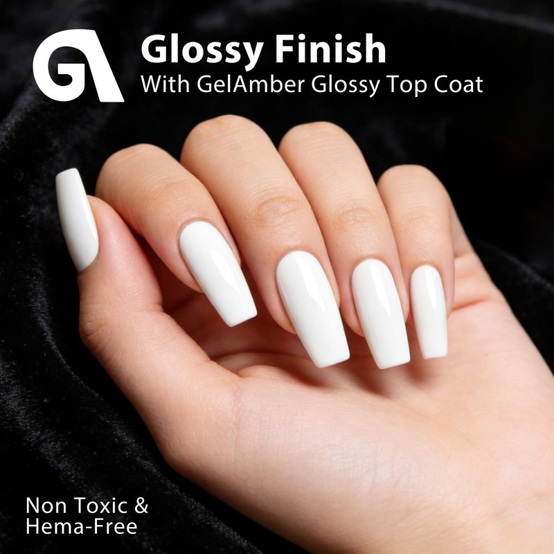 GELAMBER White Gel Nail Polish - Solid White Nail Polish Gel - 15ml UV Gel Polish Soak Off - 1pc Large Bottle for Salon DIY Manicure Nail Art